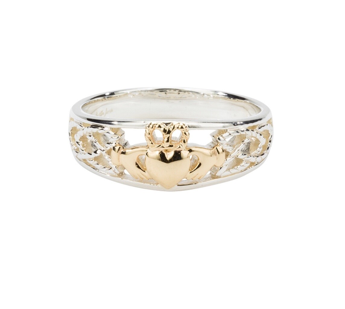 PRX6473 CLADDAGH BAND S/S GOLD