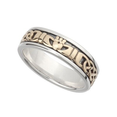 Gold and Silver Ladies Claddagh Band