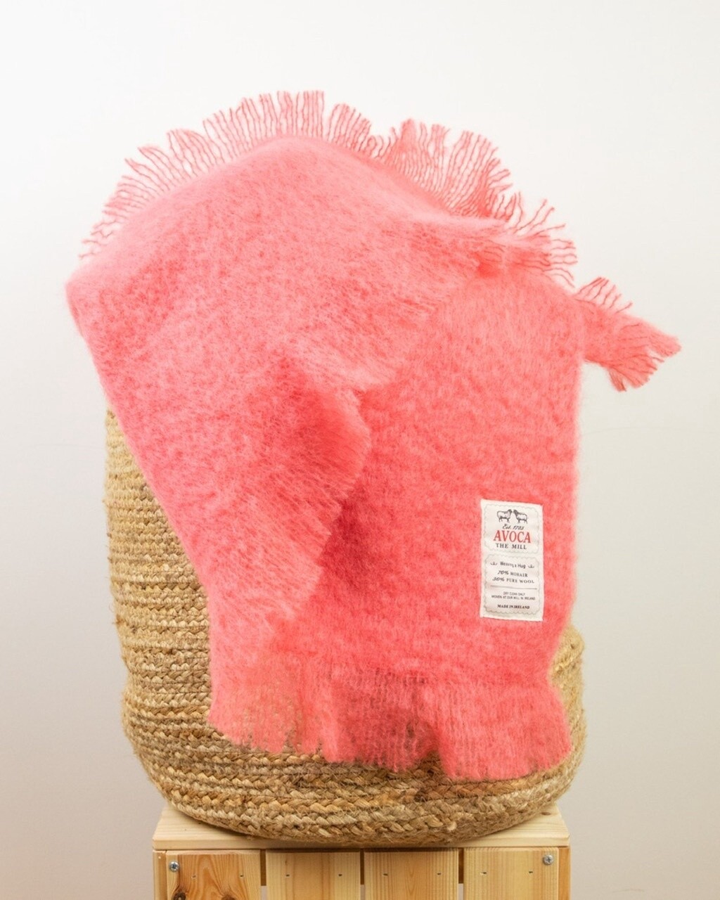 Avoca Mohair Throw - Coral