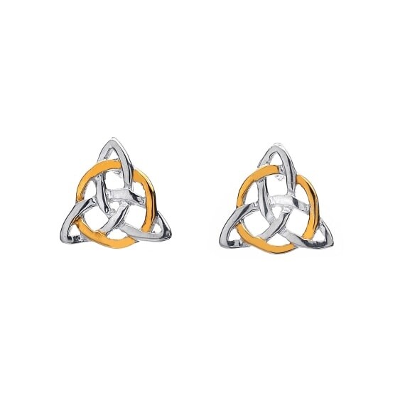 Sterling Silver + Gold Plated Trinity Knot Studs