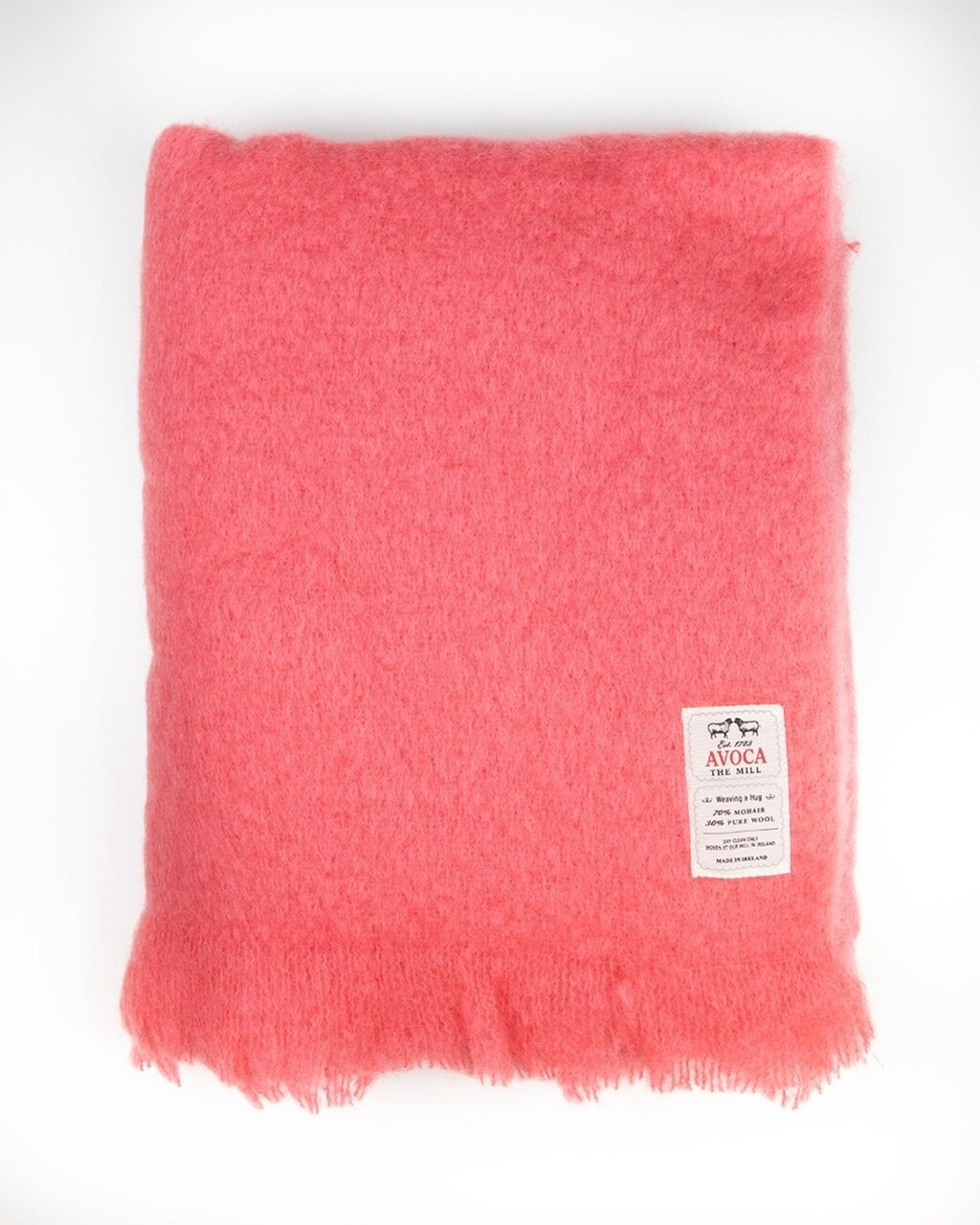 Avoca Mohair Throw - Coral