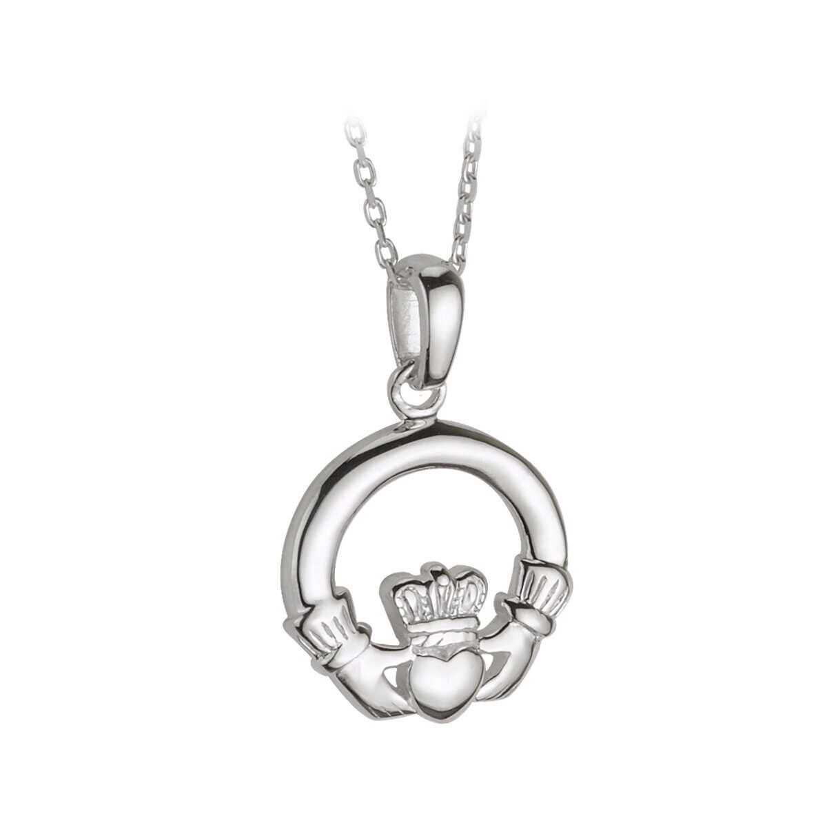 Small Sterling Silver Claddagh Necklace