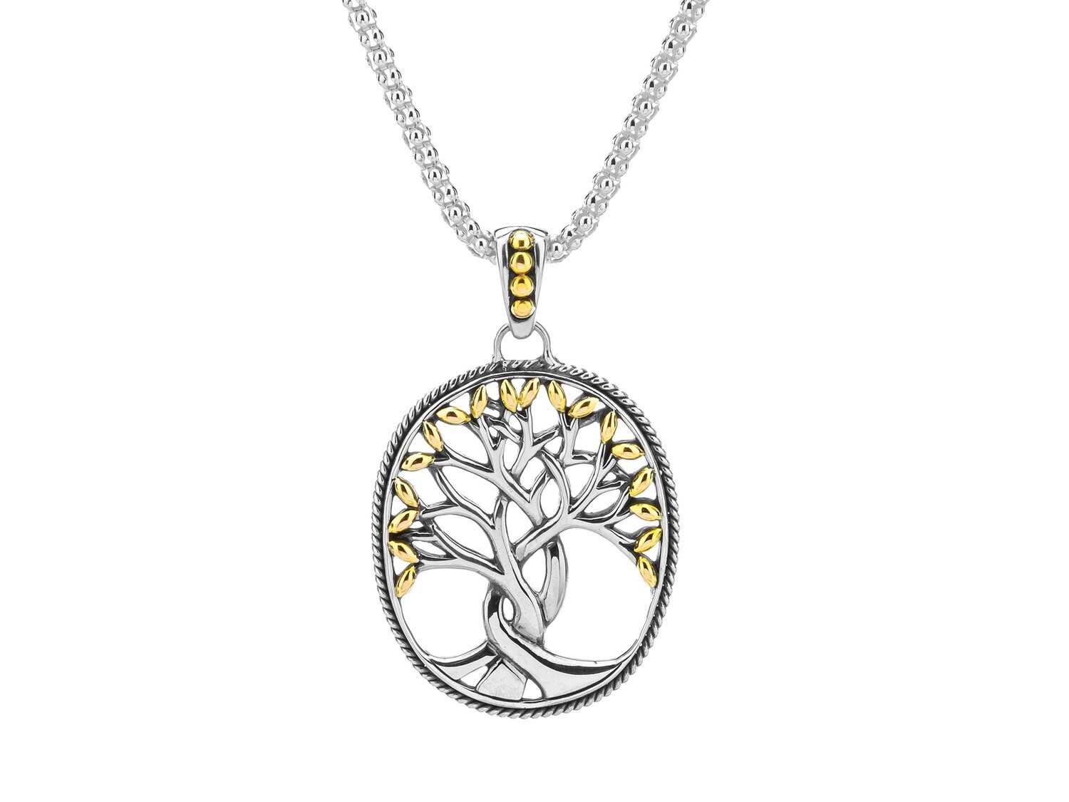 STERLING SILVER 18K GOLD TREE OF LIFE PENDANT