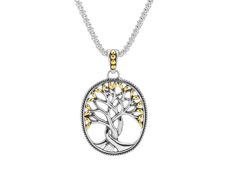 Sterling Silver 18K Gold -  Tree of life Pendant