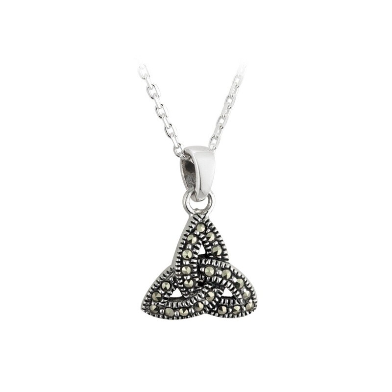 Sterling Silver Marcasite Trinity Necklace X