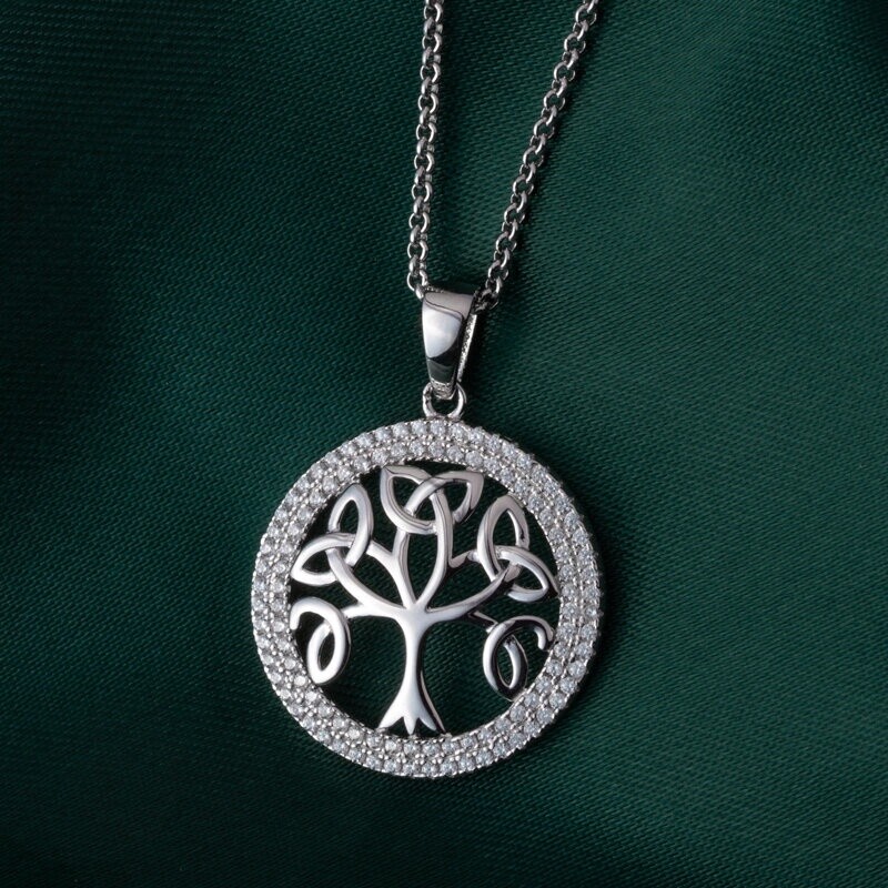 Sterling Silver Trinity Tree Necklace
