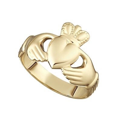 10K Hollow Back Claddagh Ring