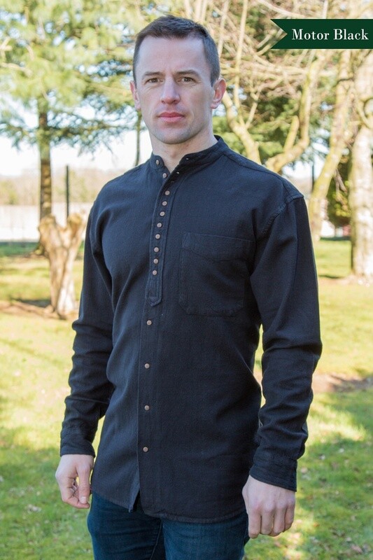 Cotton & Flax Grandfather Shirt - Solid
