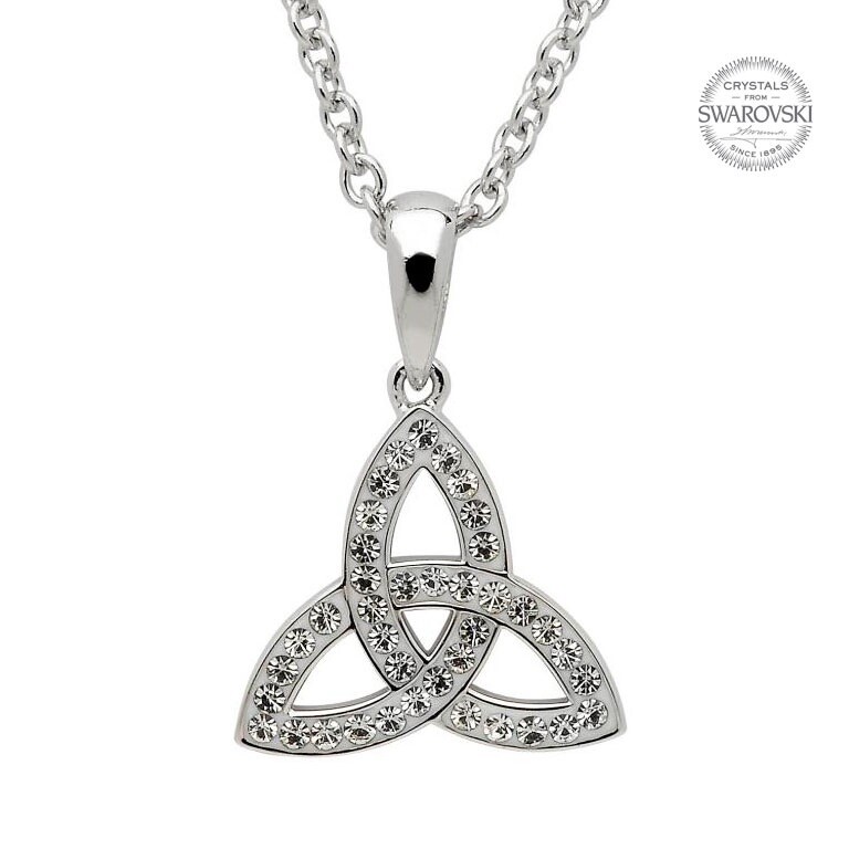 Sterling Silver + Swarovski Small Trinity Pendant