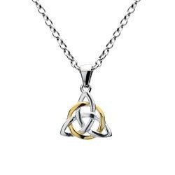 Sterling Silver + Gold Plated Trinity Knot Necklace