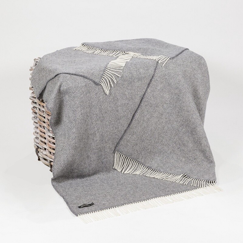 Wool & Cashmere Throw - Grey