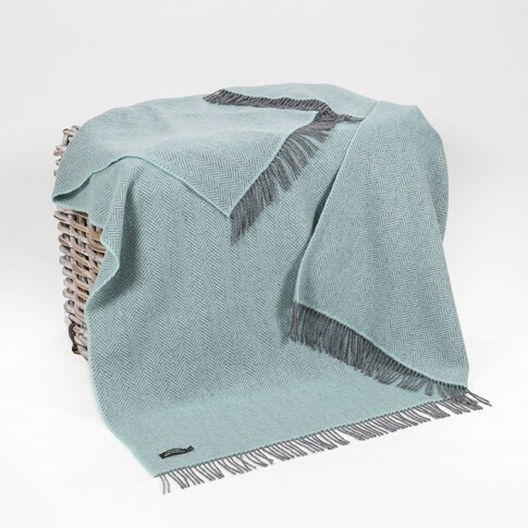 Wool &amp; Cashmere Throw - Duck Egg