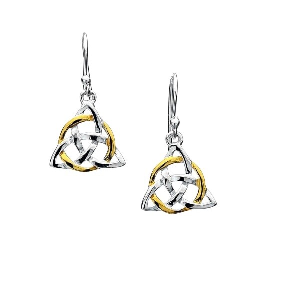 Sterling Silver + Gold Plated Trinity Earrings