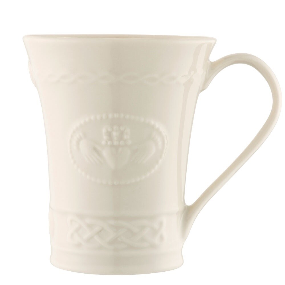 Belleek Set Of 2 Claddagh Mugs