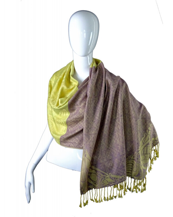 Pashmina Shawl – Skellig Vibrant Green and Violet