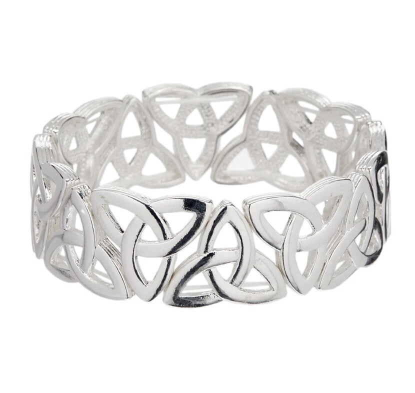 Wide Celtic Trinity Knot Stretch Bracelet