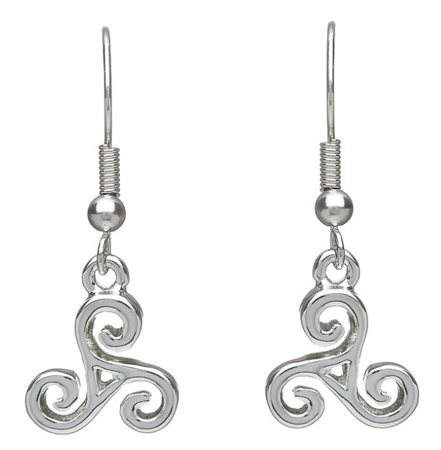 Silver Plated Triple Spiral Earrings