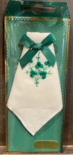 Ladies Linen Handkerchief-Green Shamrock
