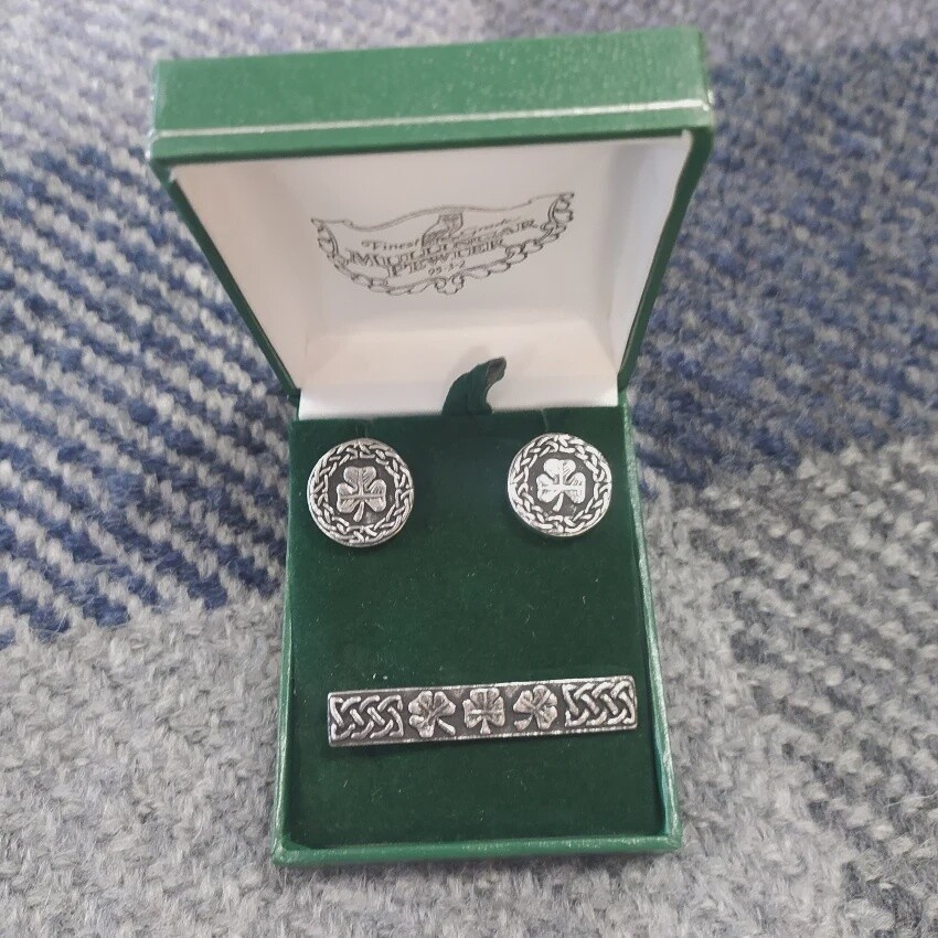 Pewter Tie Pin and Cufflinks