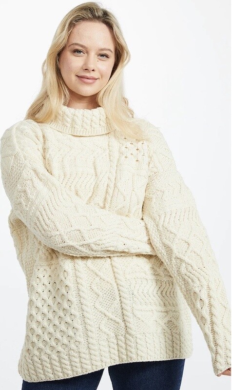 Oversized Patchwork Aran Sweater