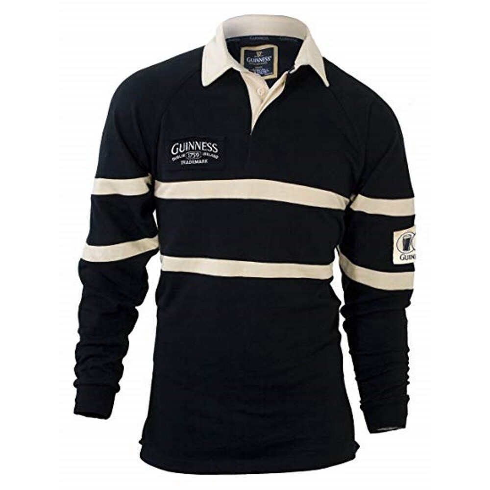 Guinness Classic Heritage Black & Cream Rugby Shirt