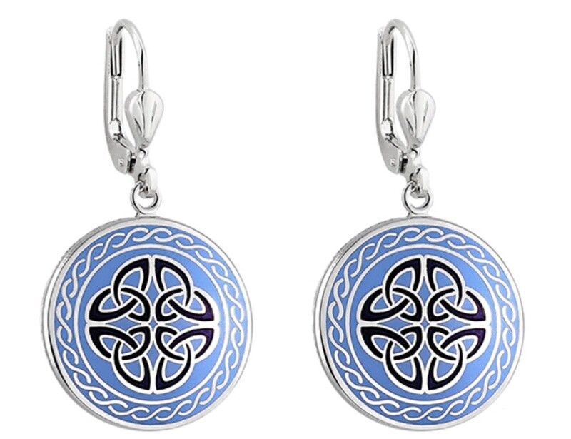 Book of Kells-Celtic Knot Trinity drop earrings