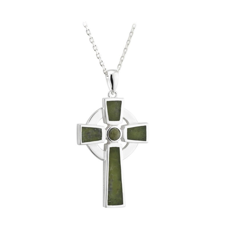 Small Connemara Marble Celtic Cross