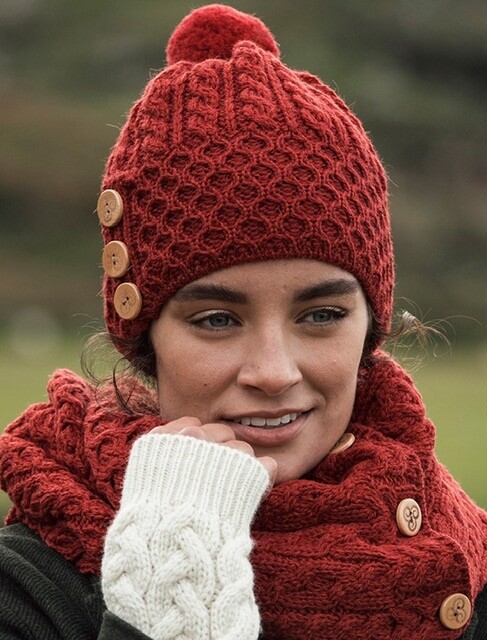 Merino Honeyc‎omb Pom Pom ‎Hat