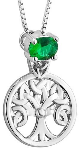 Acara-Tree of Life pendant with Green Stone