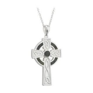 Sterling Silver Cross with Connemara Marble
