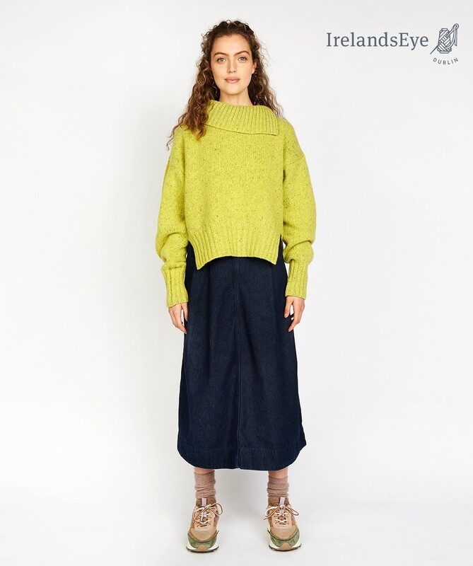 Wilde Slouchy Funnel Neck Sweater - Chartreuse