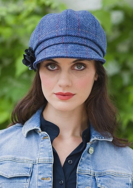 Newsboy Tweed Hat - Blue Herringbone #110