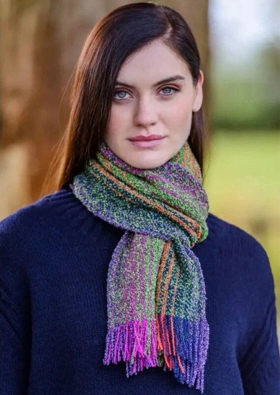 Merino Wool &amp; Cashmere Skellig Scarf - Multi V114