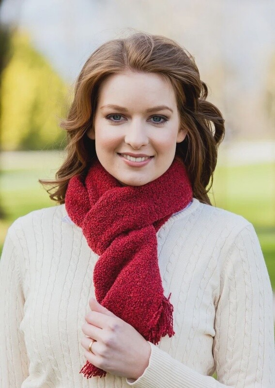 Merino Wool & Cashmere Skellig Scarf - Solid Red