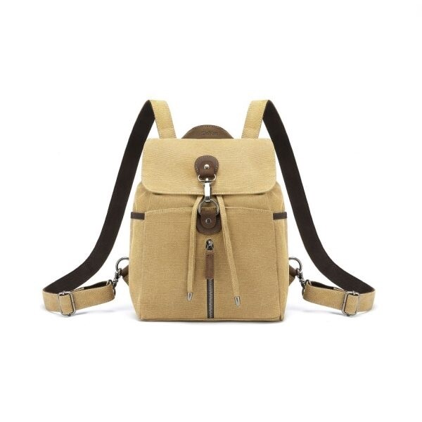 Multifunctional Canvas Backpack, Colour: Mustard