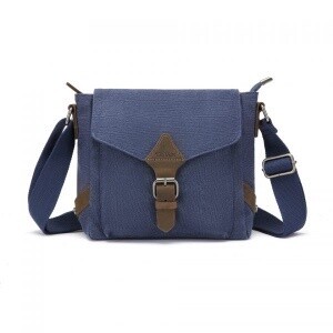 Shoulder Bag Leather Trim, Colour: Blue, Style: SSB 610