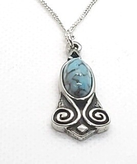 Miracle Spiral Stone Pendant - Turquoise