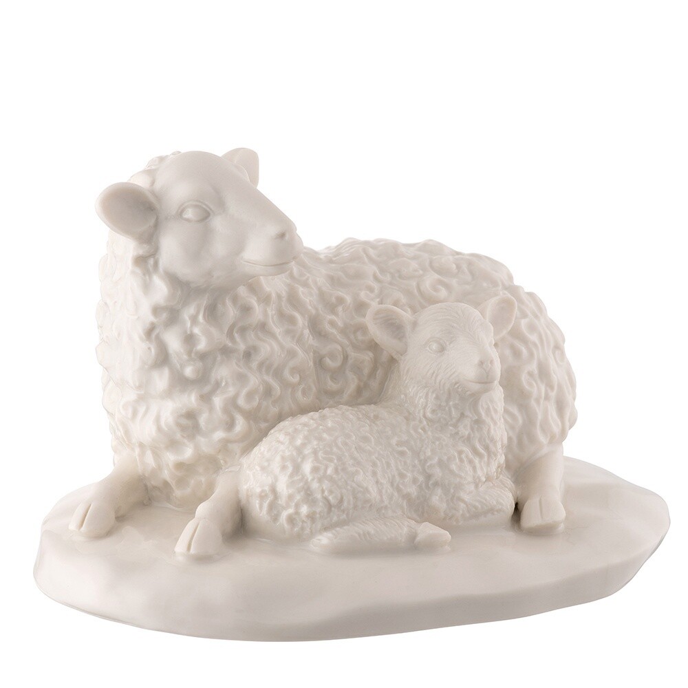 Belleek Sheep & Lamb Ornament