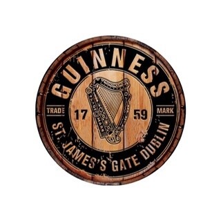 Wooden Bottle Top Sign-Guinness