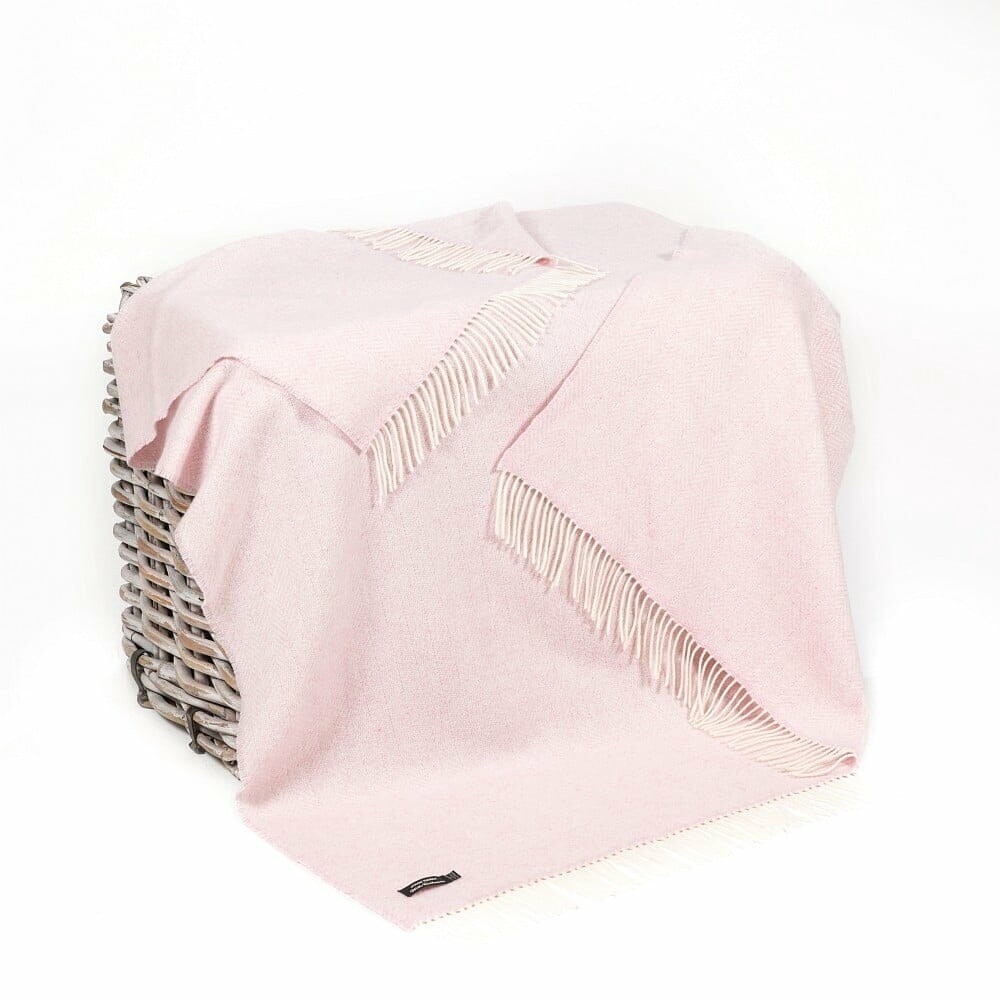 Wool & Cashmere Throw - Baby Pink