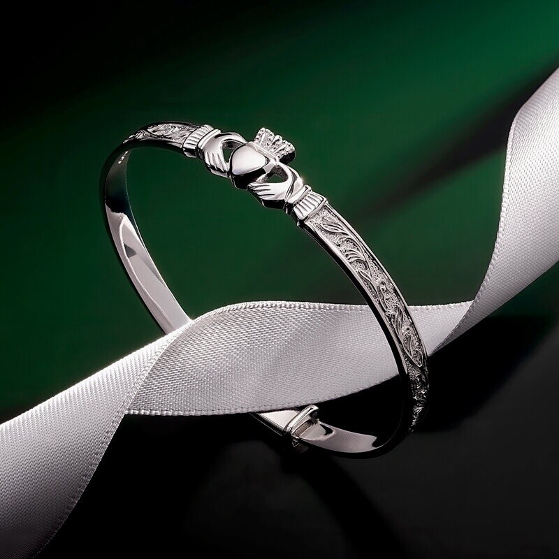 Claddagh Bangle Sterling Silver-Children's