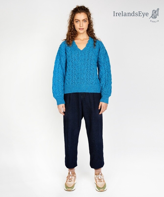 Hapenny Horseshoe Sweater - Forget-Me-Knot Blue