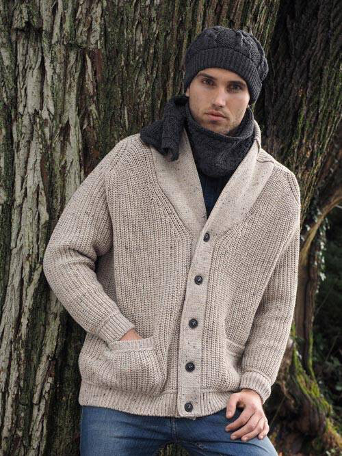 Ribbed Shawl Cardigan