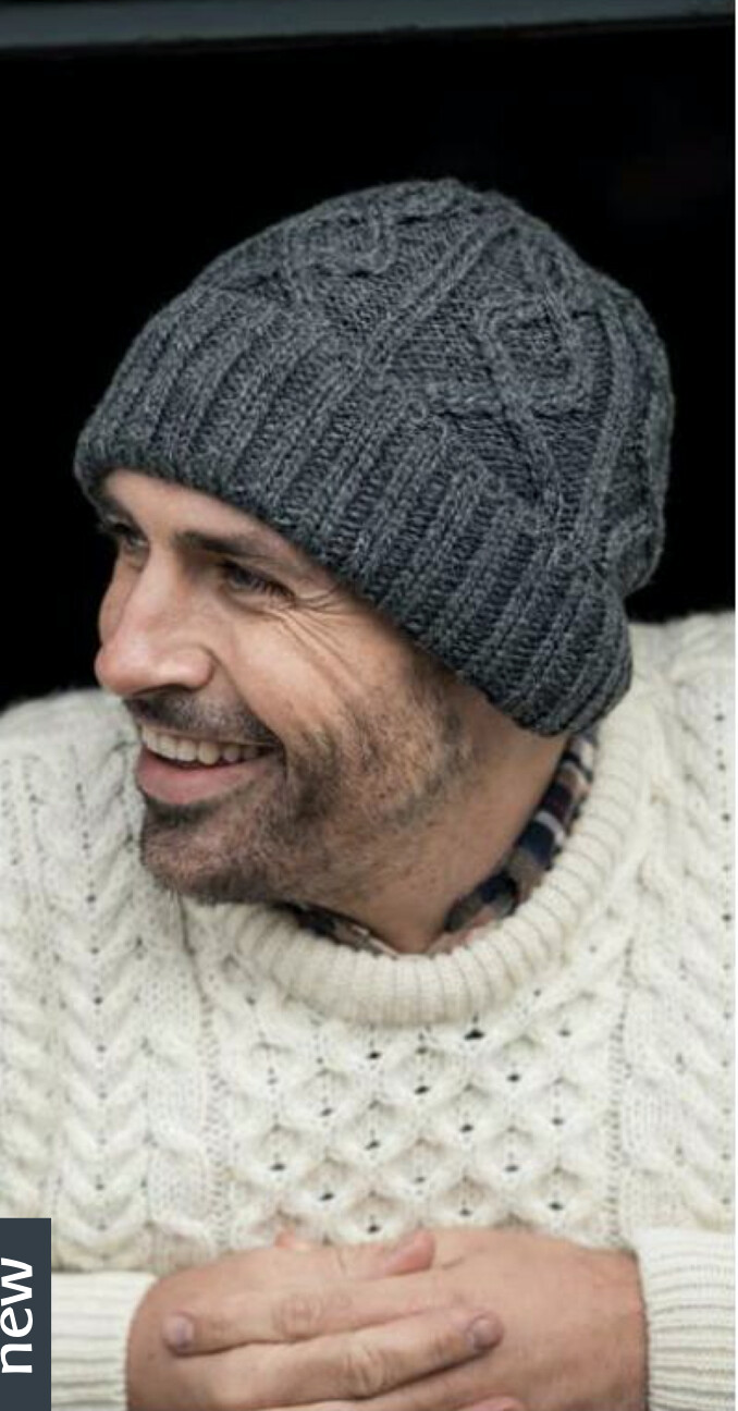 Super Soft Turn up Cable Hat, Colour: 572 CHARCOAL