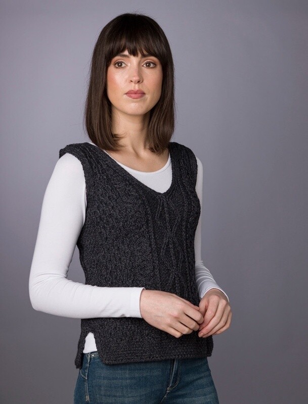 Merino  Wool Cable Knit Sleeveless Top
