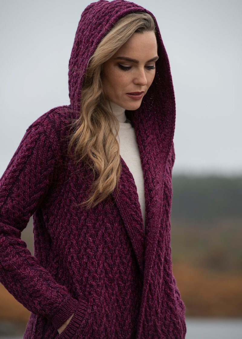 Mayo Herringbone Shawl with Hood