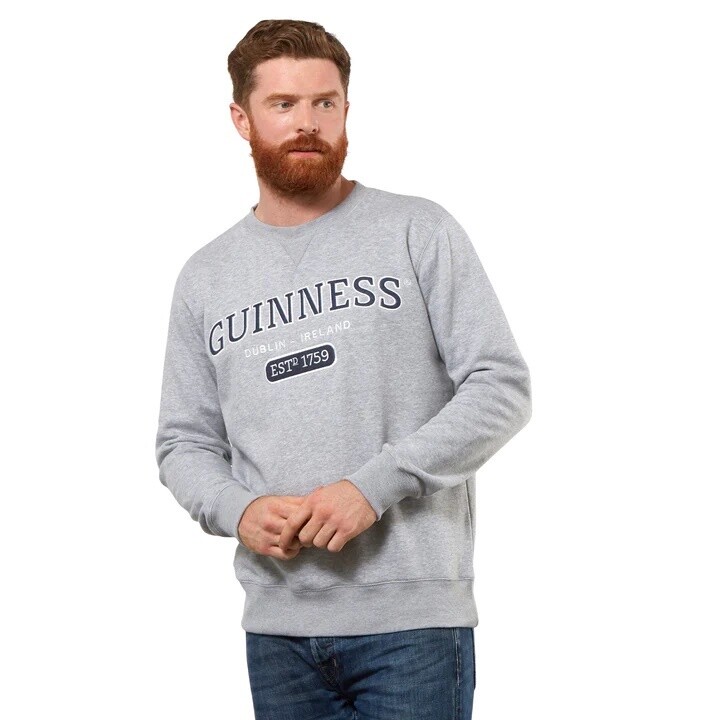 Guinness-Grey Crew Neck Sweatshirt