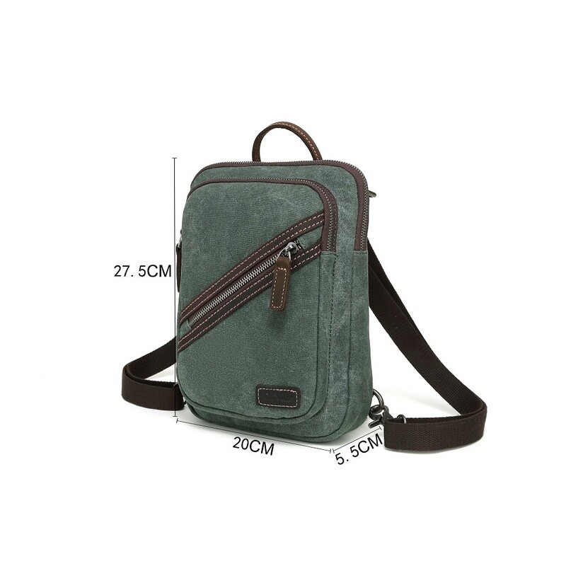 Multifunctional Small Waxed Canvas Backpack