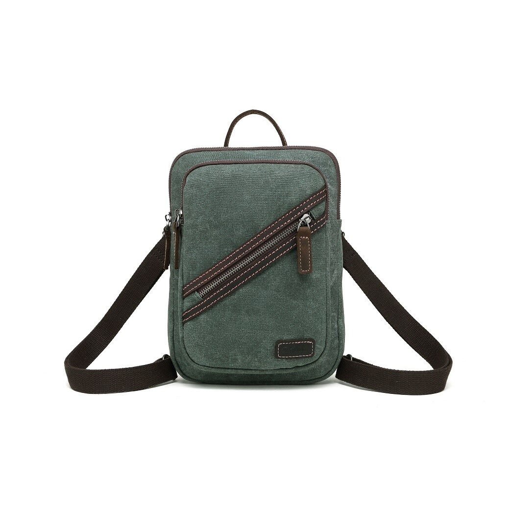 Multifunctional Small Waxed Canvas Backpack