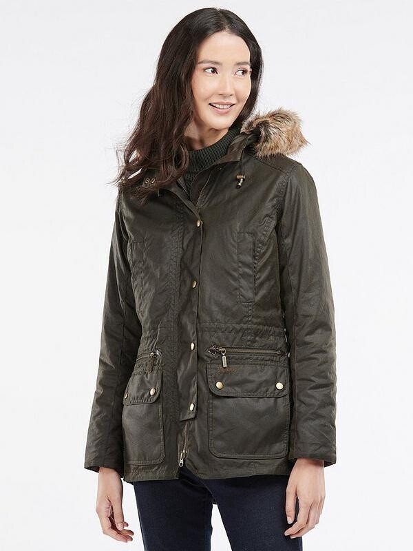 Barbour Kelsall Waxed Parka Olive